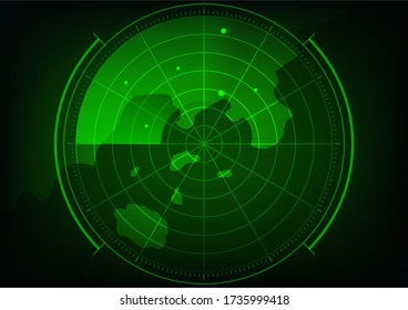 Radar Screen Air Traffic Control Radar Stock Vector (Royalty Free ...