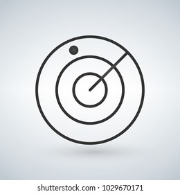 Radar, screen, airport icon. Vector isolated illustration.