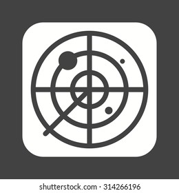 Radar, screen, airport icon vector image. Can also be used for military. Suitable for use on web apps, mobile apps and print media.