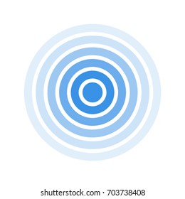 Radar screen concentric circle. Blue color ring. Signal.