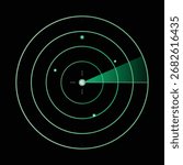 Radar Screen Green Scanning Technology Illustration