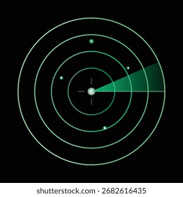Radar Screen Green Scanning Technology Illustration