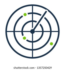 Radar screen icon. Clipart image isolated on white background