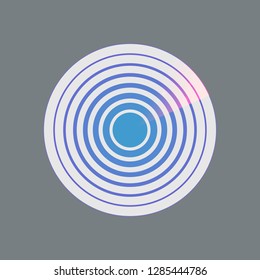 Radar screen icon. Isolated on gray background. Vector illustration, eps 10.