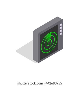 Radar Screen Icon In Isometric 3d Style On A White Background