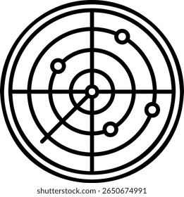 Radar Screen Icon with Targets