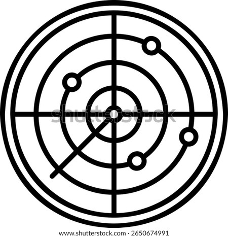 Radar Screen Icon with Targets
