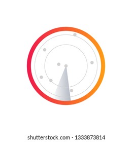 Radar screen icon. Vector illustration isolated on white background