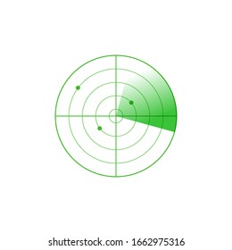 Radar screen icon. Vector illustration image on white background