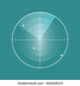 Radar screen icon. Vector illustration