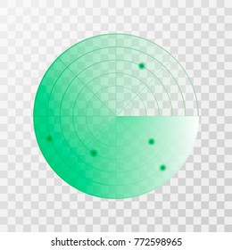 Radar screen icon. Vector illustration isolated on white background