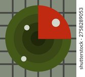 Radar Screen Illustration with Blips