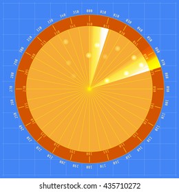 Radar screen. Illustration for your design. Vector Art, Stock Vector