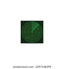 Radar screen isolated vector graphics