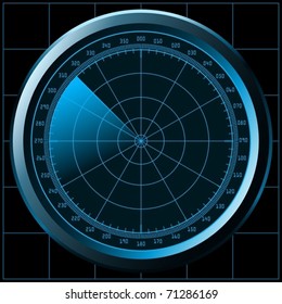 Radar Screen (or Sonar) - Vector