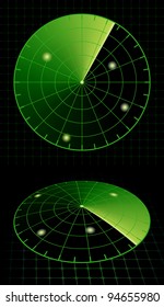 Detecção de Alvo da Tela Radar. Ilustração de vetor