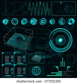 Radar screen. Vector illustration for your design. Technology background. Futuristic user interface. HUD.