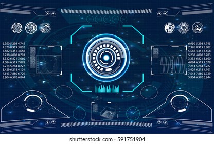 Radar screen. Vector illustration for your design. Technology background. Futuristic user interface. HUD.