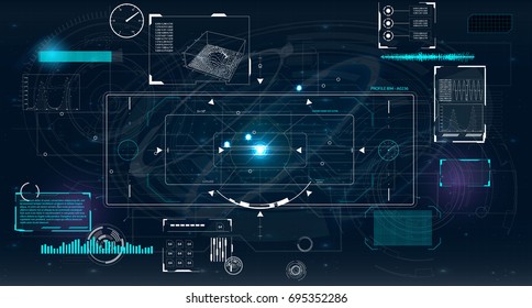 Radar screen. Vector illustration for your design. Technology background. Futuristic user interface. HUD.