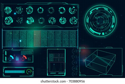 Radar screen. Vector illustration for your design. Technology background. Futuristic user interface. HUD.