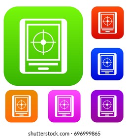 Radar set icon in different colors isolated vector illustration. Premium collection