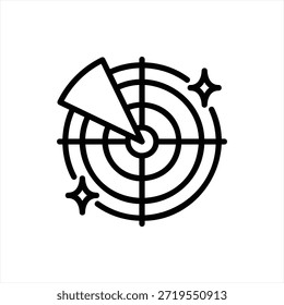 radar simple black filled outline illustration