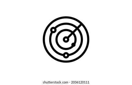 Radar Simple Black Line Web Icon Vector Illustration. Editable Stroke. 48x48 Pixel Perfect.