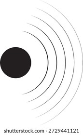 Radar and sonar signal icon. Echo sounder symbol. Sonar sound waves