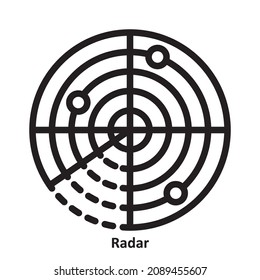 Radar o sonar. diseño de iconos simple, mejor utilizado para banner, flayer o aplicación web. Curso editable con formato de archivo EPS 10