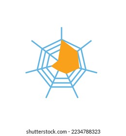 radar spider graph icon vector data presentation
