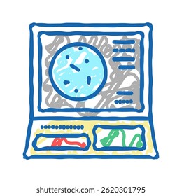 sistema de radar ícone doodle esboço vetor. sinal do sistema de radar. símbolo isolado ilustração