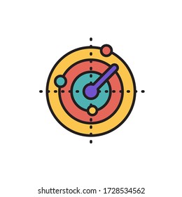 radar system icon filled outline vector. isolated on white background