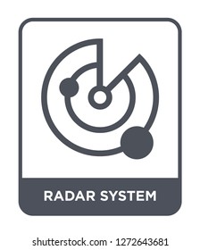 radar system icon vector on white background, radar system trendy filled icons from Astronomy collection, radar system simple element illustration