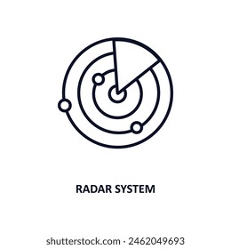 radar system outline icon.  Thin line icon from astronomy collection. Editable vector isolated on white background