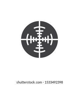Radar target vector icon. filled flat sign for mobile concept and web design. Gun aim glyph icon. Symbol, logo illustration. Vector graphics