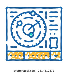 radar technology doodle icon sketch vector. radar technology sign. isolated symbol illustration