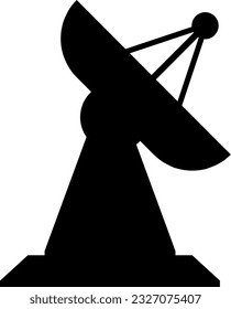 Radar tower icon vector illustration. Radar tower silhouette for icon, symbol or sign. Military radar symbol for design about military base, war, battlefield, technology, sains and detection