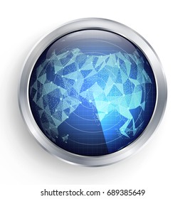 Radar Vector. Asia. Abstract Radar Illustration. Spaceship Hightech Target Screen Concept. 

