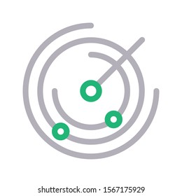 radar vector  colour  line icon 