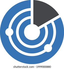 radar vector glyph colour icon