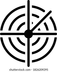 icono plano de glifo vectorial de radar 