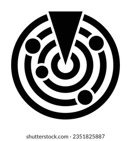 Radar Vector Glyph Icon For Personal And Commercial Use.

