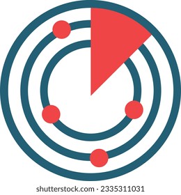 Radar Vector Glyph Two Color Icon For Personal And Commercial Use.
