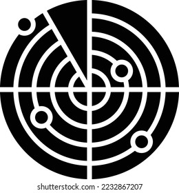 Icono de vector de radar. Se puede usar para imprimir, móviles y aplicaciones web.