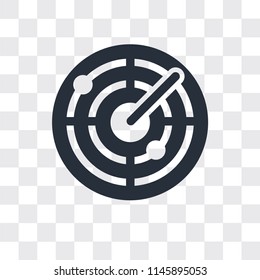 Radar vector icon isolated on transparent background, Radar logo concept