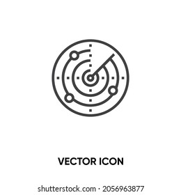 Radar vector icon. Modern, simple flat vector illustration for website or mobile app.Radar display symbol, logo illustration. Pixel perfect vector graphics