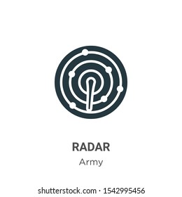 Radar vector icon on white background. Flat vector radar icon symbol sign from modern army collection for mobile concept and web apps design.