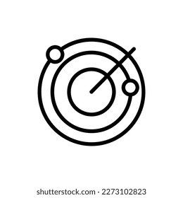 Radar Vector Icon, Outline style, isolated on white Background.