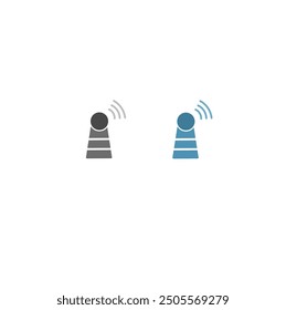 Radar vector icon. Radio frequency detection symbol