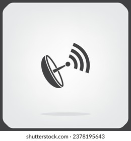 Radar Vector Ikone Satellitenschüssel tv-Technologie.